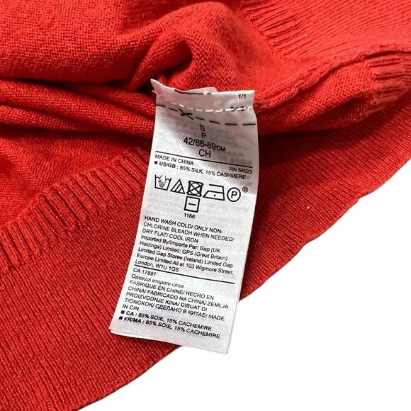 Banana Republic Orange Silk Cashmere Round Neck Sweater S - Picture 5 of 5